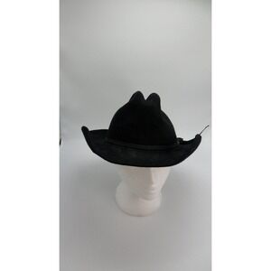 Rodeo Western Cowboy felt Hat Black Low Rodeo 5x 5xxxxx Beaver Quality Sz 7